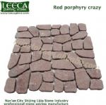 Red porphyry crazy paving stone irregular block