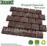 Natural red porphyry cobblestone mat paving slabs