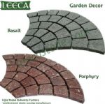 Rusty yellow flamed granite fan mesh paver