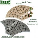 Rusty yellow flamed granite fan mesh paver