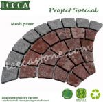 Fan shape plaza walkway cobblestone paving slabs