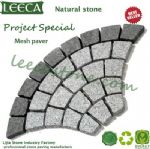 Fan shape plaza walkway cobblestone paving slabs