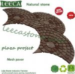 Green rose mesh paver fan shape stone paving