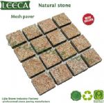 Rusty yellow paving stone granite cobblestone paver