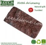 Hotel driveway dark grey granite natural split tumbled brick