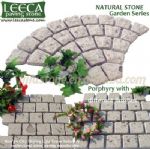 White rose stone fan-shaped porphyry paver