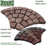 Mixcolor granite mesh paver permeable cobble system