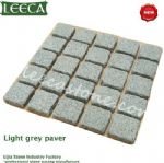 Tumbled light gray granite cobble stone mat