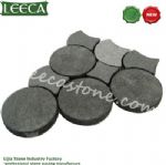 Dark gray stepping paver different kind of stone