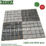 Light and dark gray granite cube Belgian block