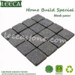 G654 dark gray granite tumbled mesh paver