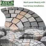 Chinese light gray granite fan shape cobblestone