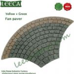 Yellow granite green porphyry fan paver