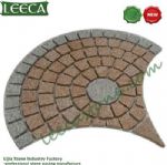 Yellow granite stone,landscaping,fan patterns