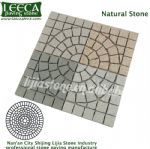 Square circle pit plaza walkway stone paver mat