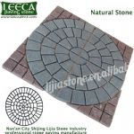 Beige circle light grey frame granite natural stone paver