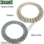 Yellow dark gray granite circle flagstone, Jidda paving