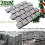 Outdoor flooring,cobblestone,stone on net, LEECA  stones Doha