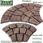 Color stone paving,fan cobble,landscaping