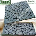 Yellow granite central circle red side panel