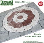 Dark grey granite central circle paving tiles