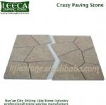 Crema marfil crazy paving tiles natural yellow stone