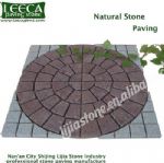 Garden decor central circle split joint natural stone