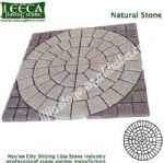 Dark grey centre yellow outer lane garden decor paving