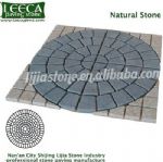 Dark grey centre yellow outer lane garden decor paving