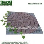 Chinese red porphyry cobblestone mat garden stone