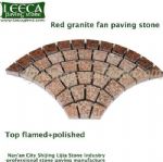 Red granite fan paving stone polished top