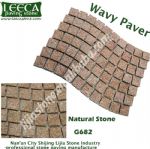 Black light grey granite wavy paver