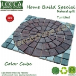 Peacock tail pattern paver garden stone