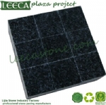 Black granite cobblestone mat stone cube