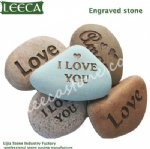 Engraved pebble stone word stones