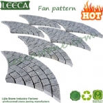 Grey granite peacock tail pattern paver