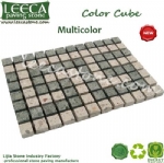 Mesh cobbles cube pattern paving Doha