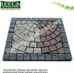 Running bond pattern stone cubes mesh