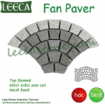 Natural black cobbles mesh garden paving