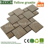 Yellow gabbro stone irregular pattern cobbles United Arab Emirates