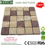 Mix color flamed square pattern paving stone 