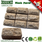 Square mesh back granite paving stone 