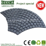 Fan-shaped mesh granite stone paving