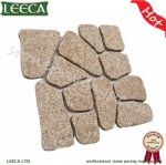 Yellow granite paving mesh cobblestone pavers