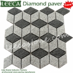 Dark grey granite patio paver flamed paving stone