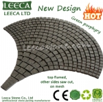 Fan shape granite cobblestone paver mats