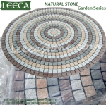 Dark grey granite mesh paving stone circle