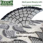 Fan pattern granite stone pavers