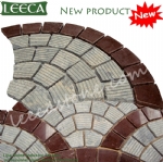 Fan pattern granite stone pavers